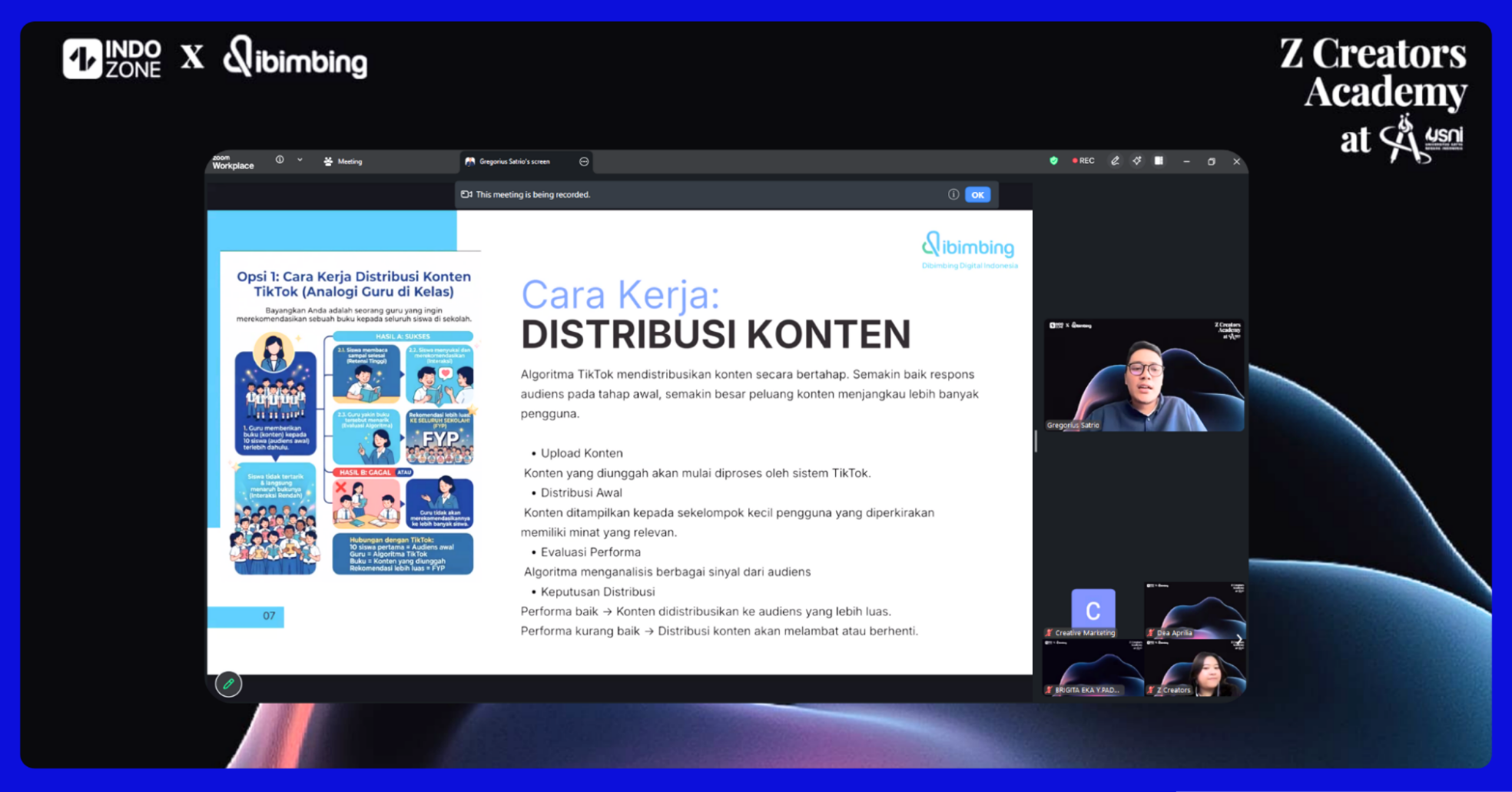 Di Balik Konten Viral, Mahasiswa USNI Kupas Tuntas Cara Baca Algoritma TikTok Bersama INDOZONE